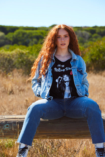 Like The Rolling Stones Tee Womens Long Sleeve Shirt Black