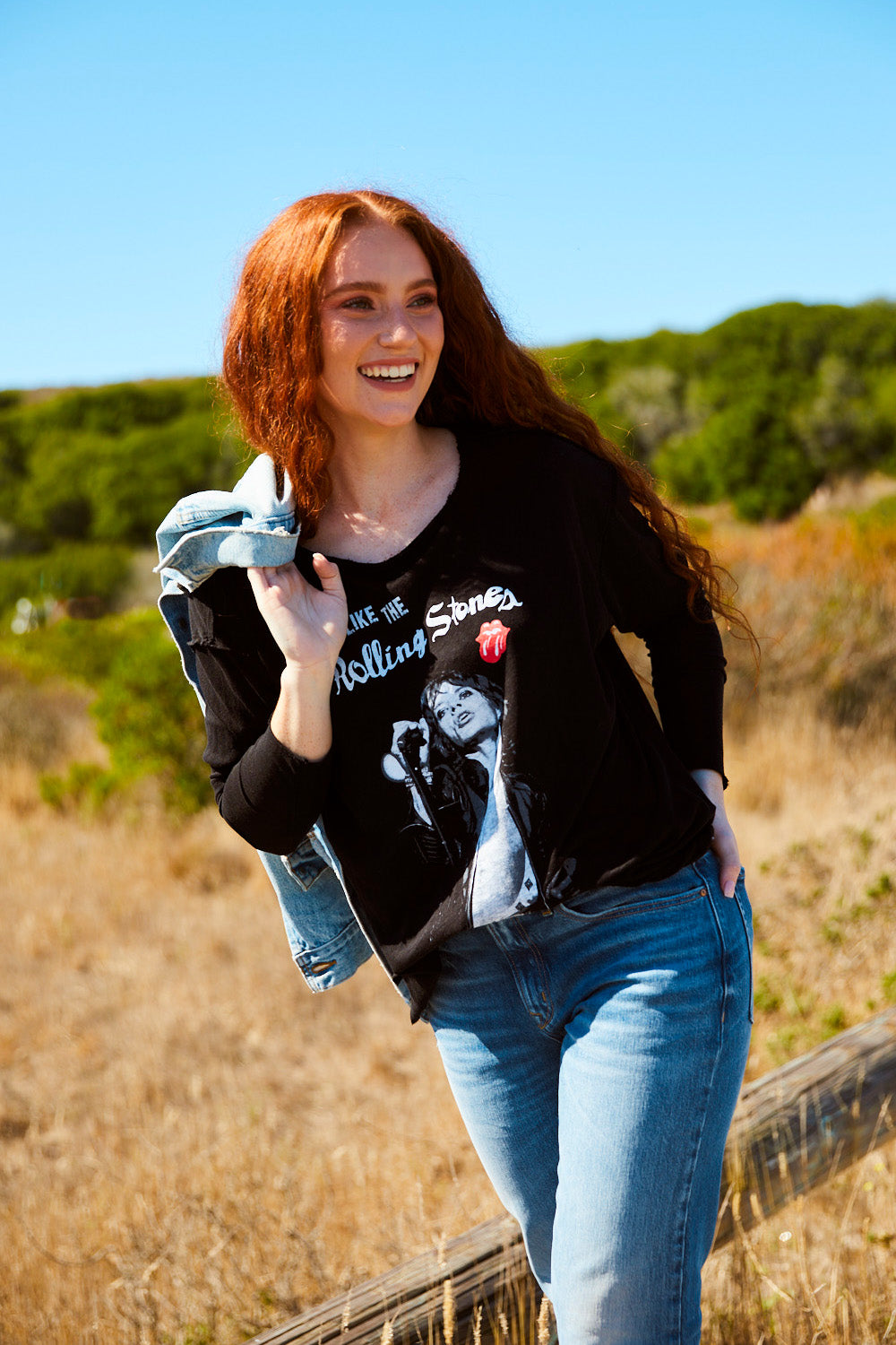Like The Rolling Stones Tee Womens Long Sleeve Shirt Black
