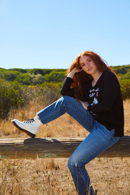 Like The Rolling Stones Tee Womens Long Sleeve Shirt Black