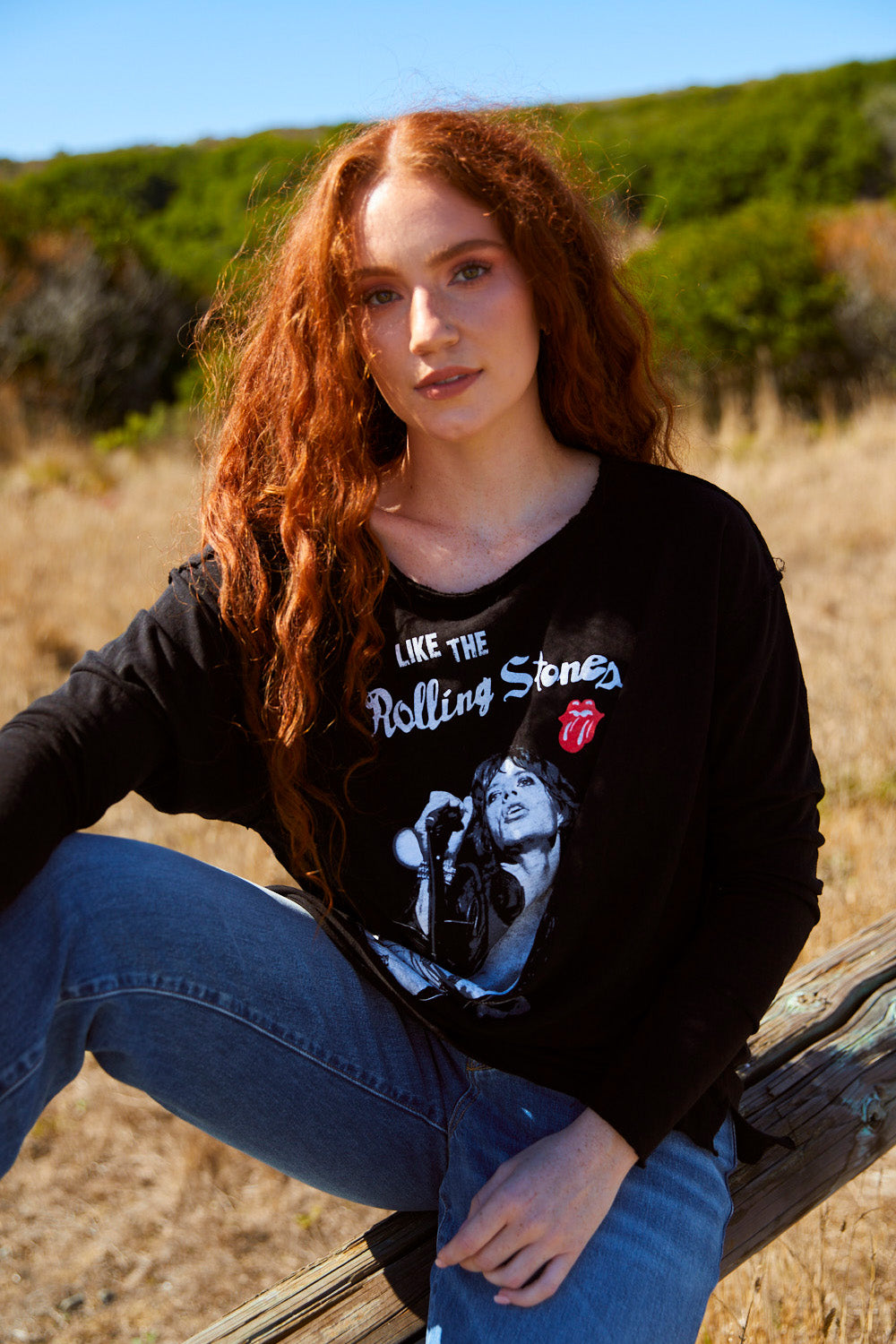 Like The Rolling Stones Tee Womens Long Sleeve Shirt Black