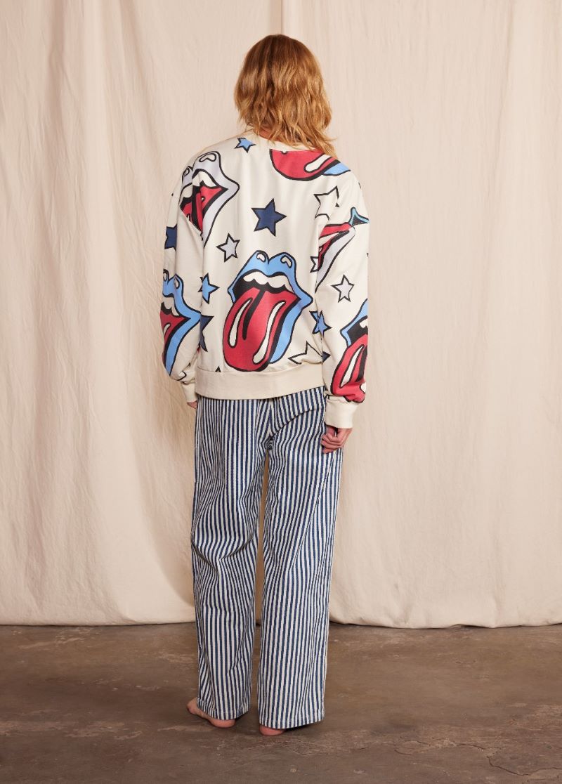 The Rolling Stones Loud Mouth Womens Crewneck Sweatshirt