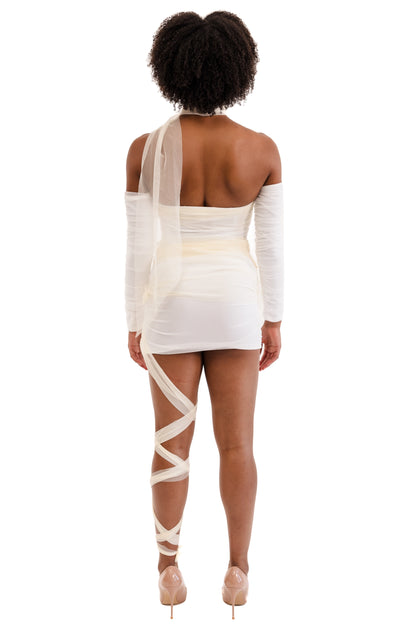 Crypt Doll Mummy Womens Halloween Costume White