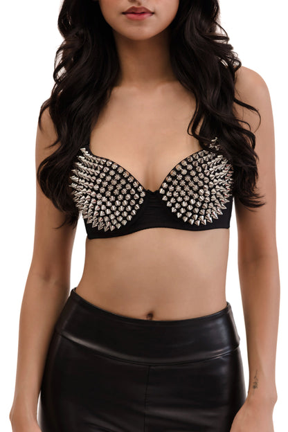 Steel Siren Studded Bralette Womens Halloween Costume