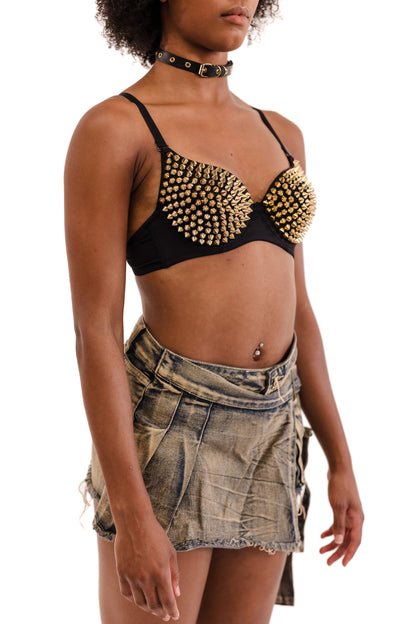24k Fever Studded Bralette Womens Halloween Costume