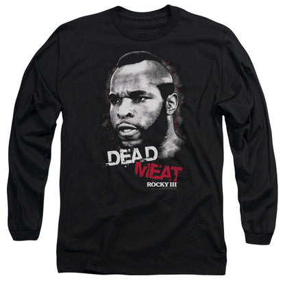 Rocky Iii Dead Meat Mens Long Sleeve Shirt Black Officially Licensed