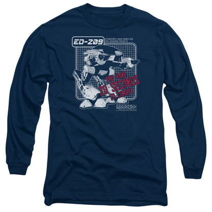 Robocop Ed 209 Mens Long Sleeve Shirt Navy Officially Licensed