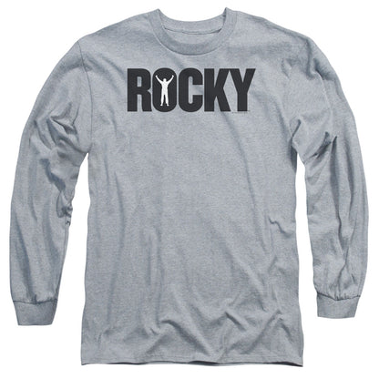 Rocky Logo Mens Long Sleeve Shirt Athletic Heather Officially Licensed