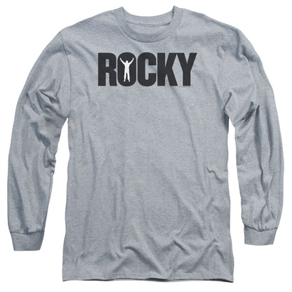 Rocky Logo Mens Long Sleeve Shirt Athletic Heather Officially Licensed