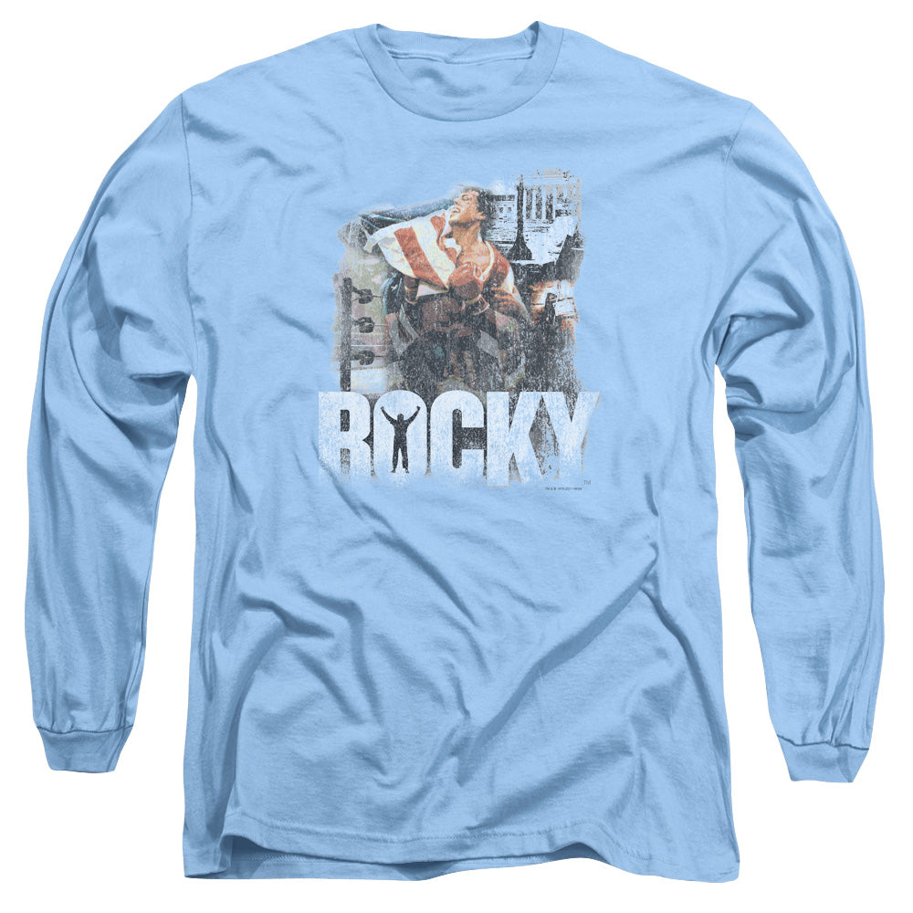 Rocky The Champion Mens Long Sleeve Shirt Carolina Blue Officially Licensed