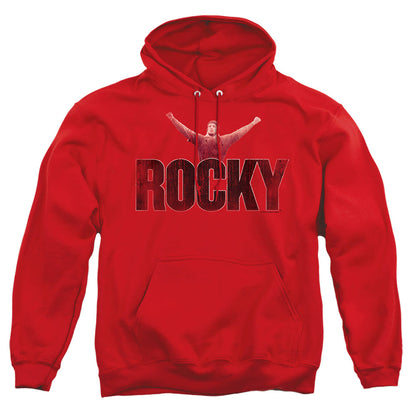 Rocky Victory Distressed Mens Hoodie Red