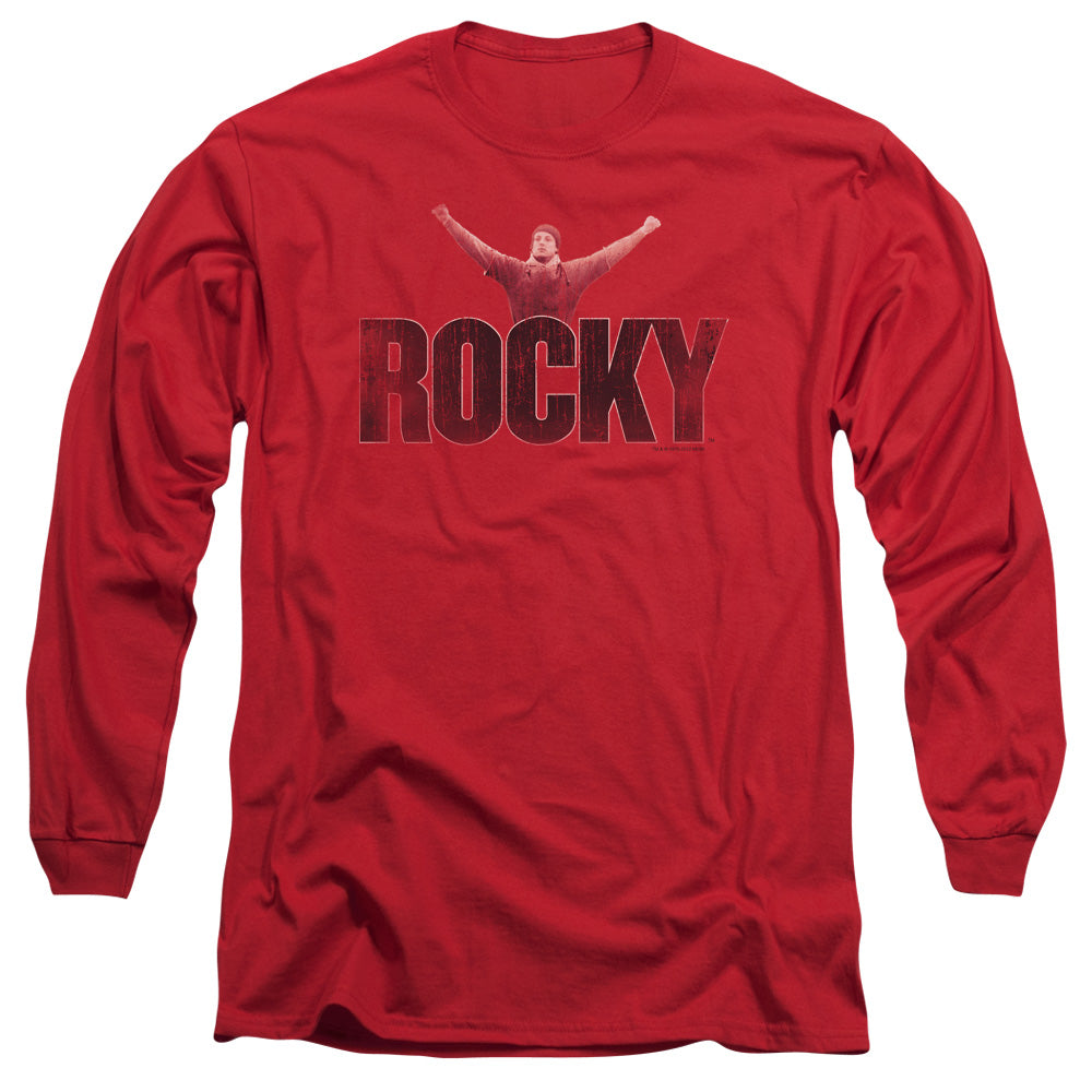 Rocky Victory Distressed Mens Long Sleeve Shirt Red Officially Licensed