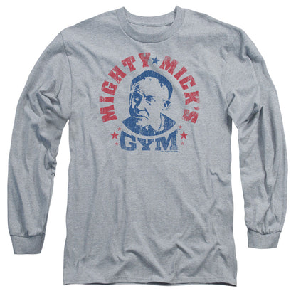 Rocky Mighty Micks Gym Mens Long Sleeve Shirt Athletic Heather Officially Licensed