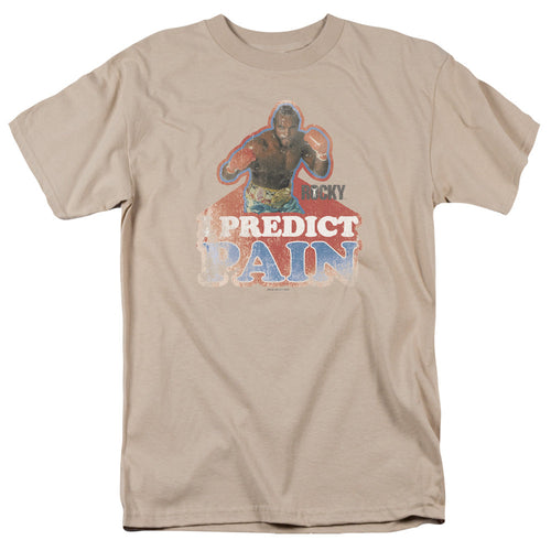 Rocky III I Predict Pain Mens T Shirt Sand