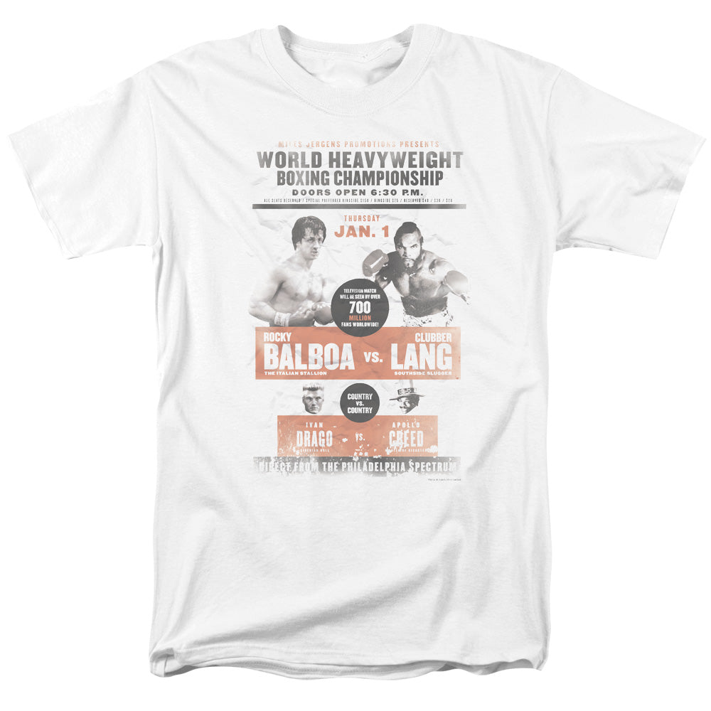 Rocky III VS Clubber Poster Mens T Shirt White