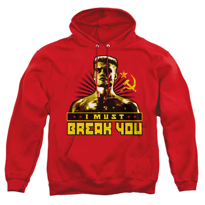 Rocky Iv I Must Break You Mens Hoodie Red