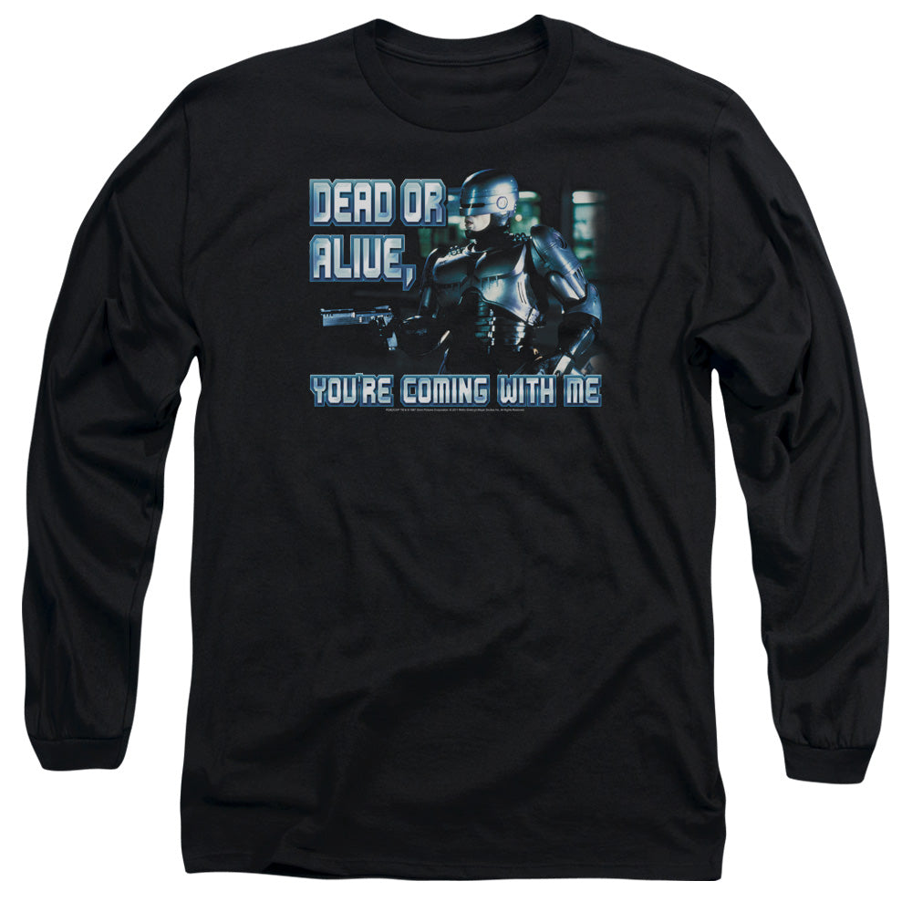 Robocop Dead Or Alive Mens Long Sleeve Shirt Black Officially Licensed