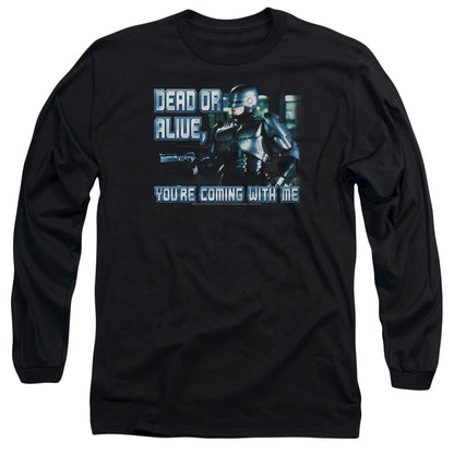 Robocop Dead Or Alive Mens Long Sleeve Shirt Black Officially Licensed