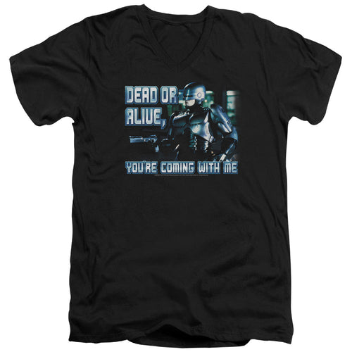 Robocop Dead Or Alive Mens Slim Fit V-Neck T Shirt Black