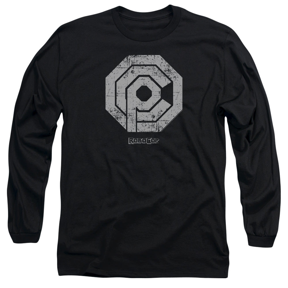 Robocop Distressed Ocp Logo Mens Long Sleeve Shirt Black Officially Licensed
