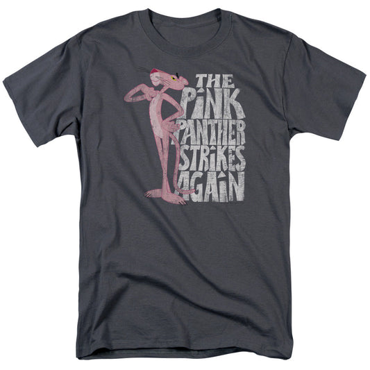 Pink Panther Strikes Again Mens T Shirt Charcoal
