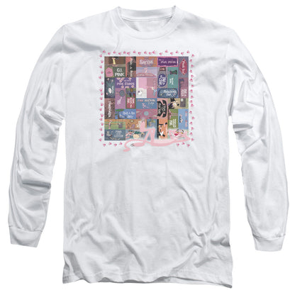 Pink Panther Vintage Titles Mens Long Sleeve Shirt White