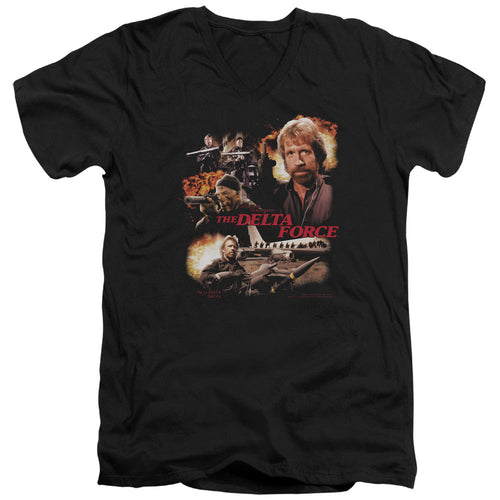 Delta Force Action Pack Mens Slim Fit V-Neck T Shirt Black