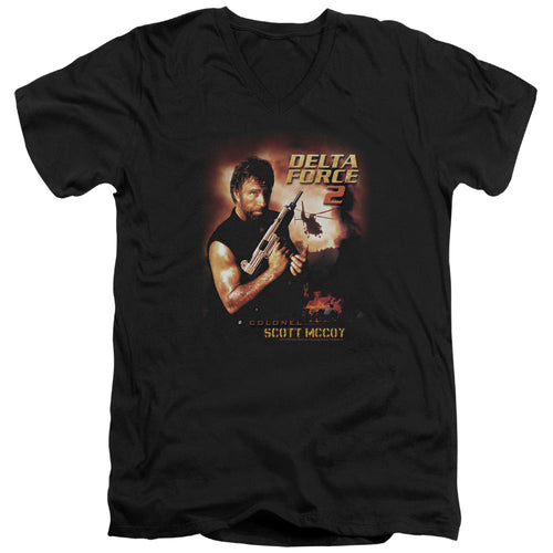 Delta Force Delta Force 2 Mens Slim Fit V-Neck T Shirt Black
