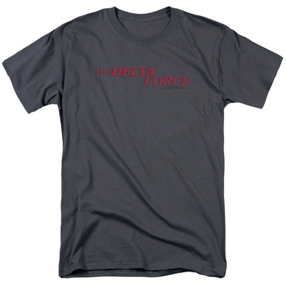 Delta Force Distressed Logo Mens T Shirt Charcoal