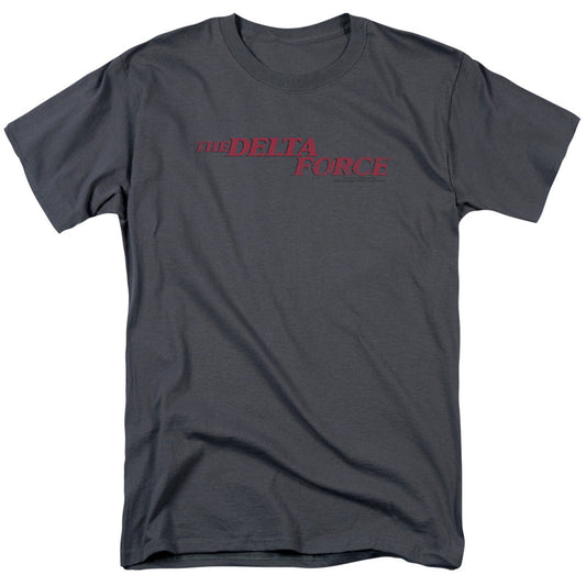 Delta Force Distressed Logo Mens T Shirt Charcoal