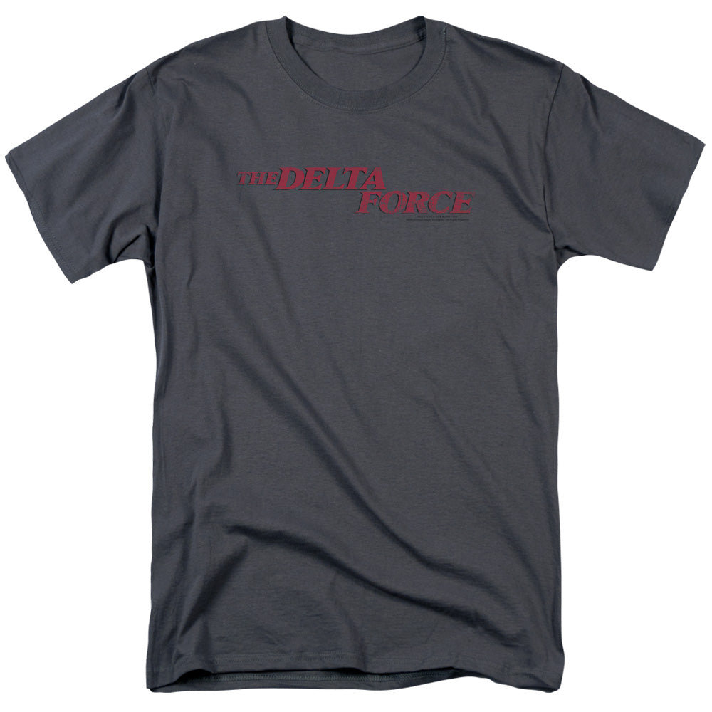 Delta Force Distressed Logo Mens T Shirt Charcoal