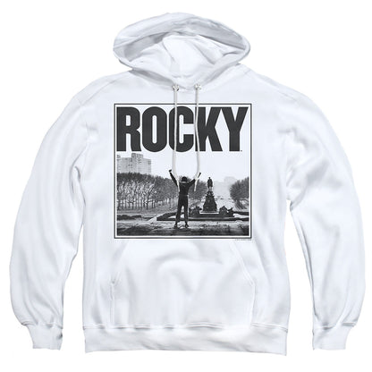 Rocky Top Of The Stairs Mens Hoodie White