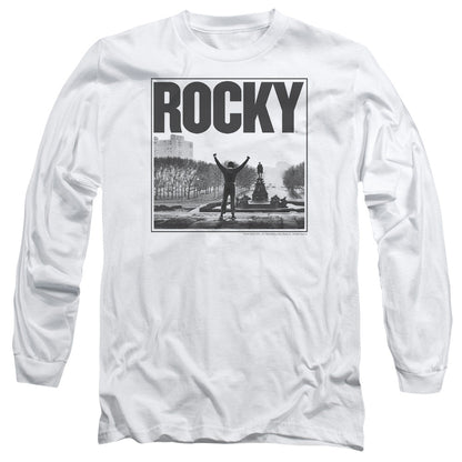 Rocky Top Of The Stairs Mens Long Sleeve Shirt White Officially Licensed