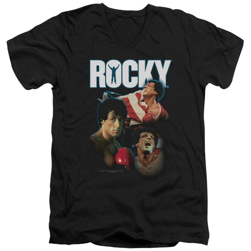Rocky I Did It Mens Slim Fit V-Neck T Shirt Black