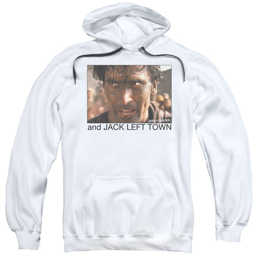 Army Of Darkness Jack Left Town Mens Hoodie White