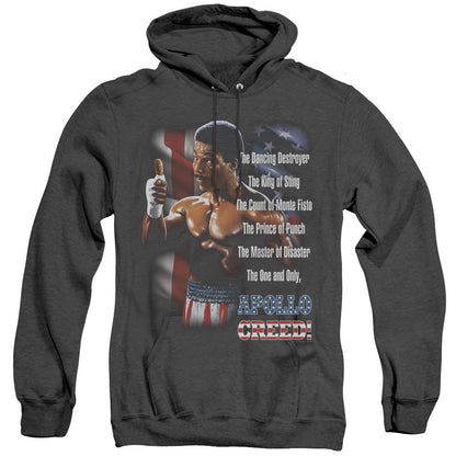 Rocky Ii The One And Only Heather Mens Hoodie Black
