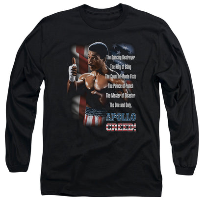 Rocky Ii The One And Only Mens Long Sleeve Shirt Black Officially Licensed