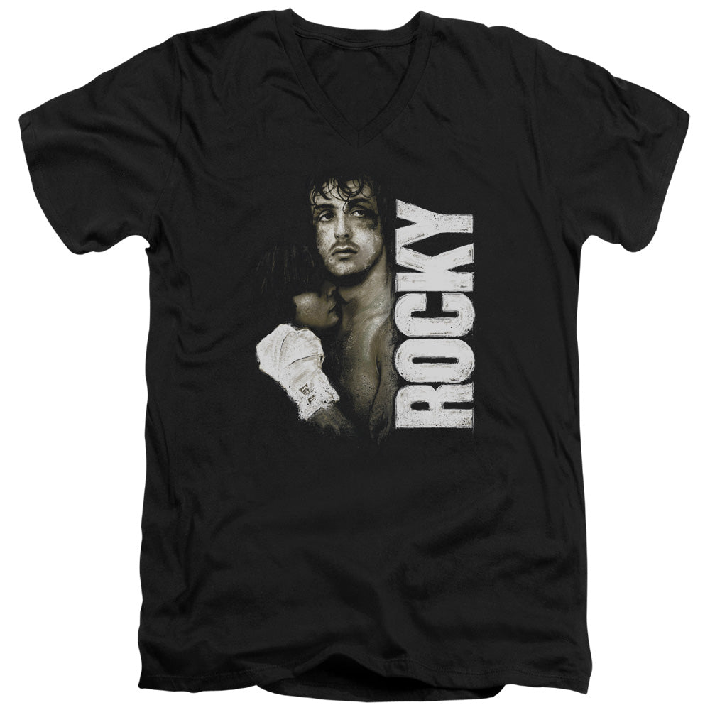Rocky Painted Rocky Mens Slim Fit V-Neck T Shirt Black