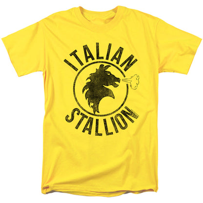 Rocky Italian Stallion Horse Mens T Shirt Yellow