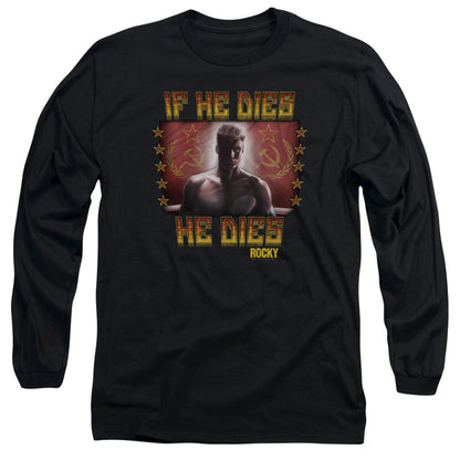 Rocky IV Condolences Mens Long Sleeve Shirt Black