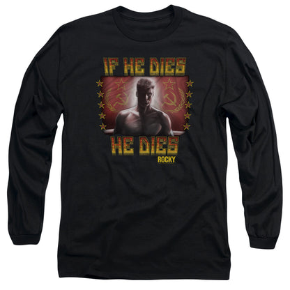 Rocky Iv Condolences Mens Long Sleeve Shirt Black Officially Licensed