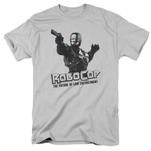 Load image into Gallery viewer, Robocop Future Of Law Mens T Shirt Silver
