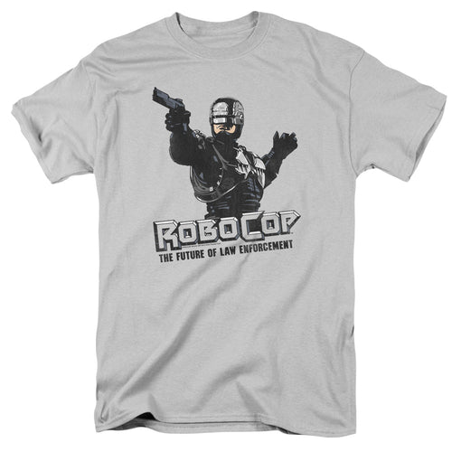 Robocop Future Of Law Mens T Shirt Silver