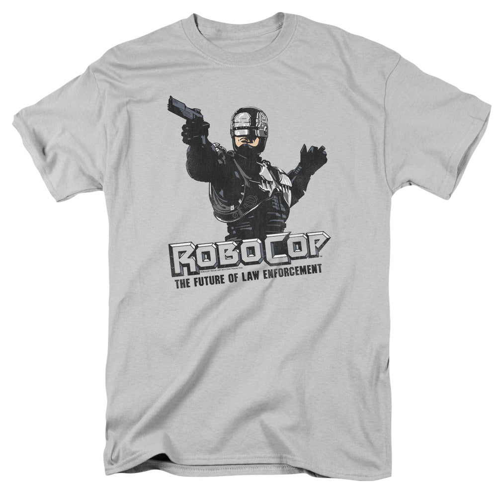 Robocop Future Of Law Mens T Shirt Silver