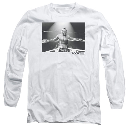 Rocky Iii Clubber Square Mens Long Sleeve Shirt White Officially Licensed