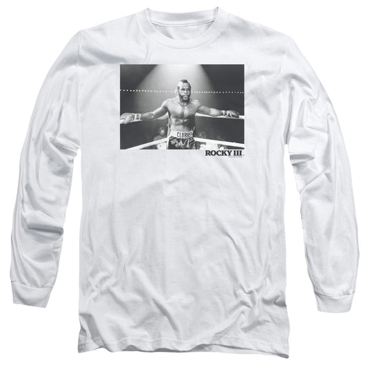Rocky Iii Clubber Square Mens Long Sleeve Shirt White Officially Licensed