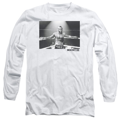 Rocky Iii Clubber Square Mens Long Sleeve Shirt White Officially Licensed