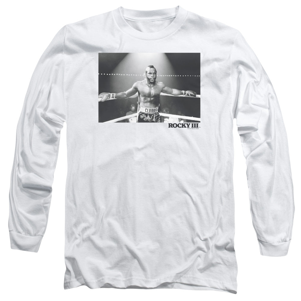 Rocky Iii Clubber Square Mens Long Sleeve Shirt White Officially Licensed