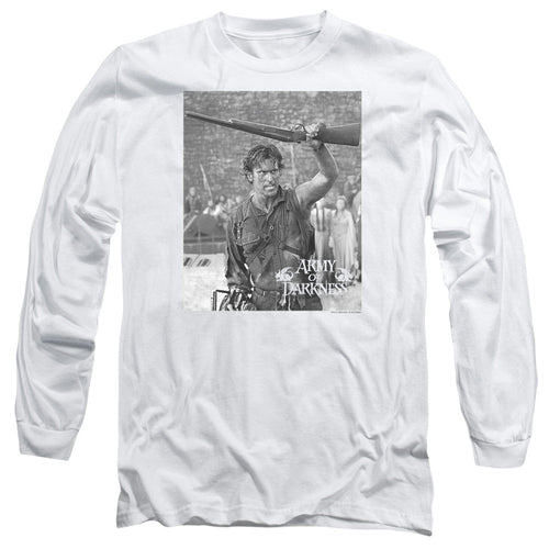 Army Of Darkness Boom Mens Long Sleeve Shirt White
