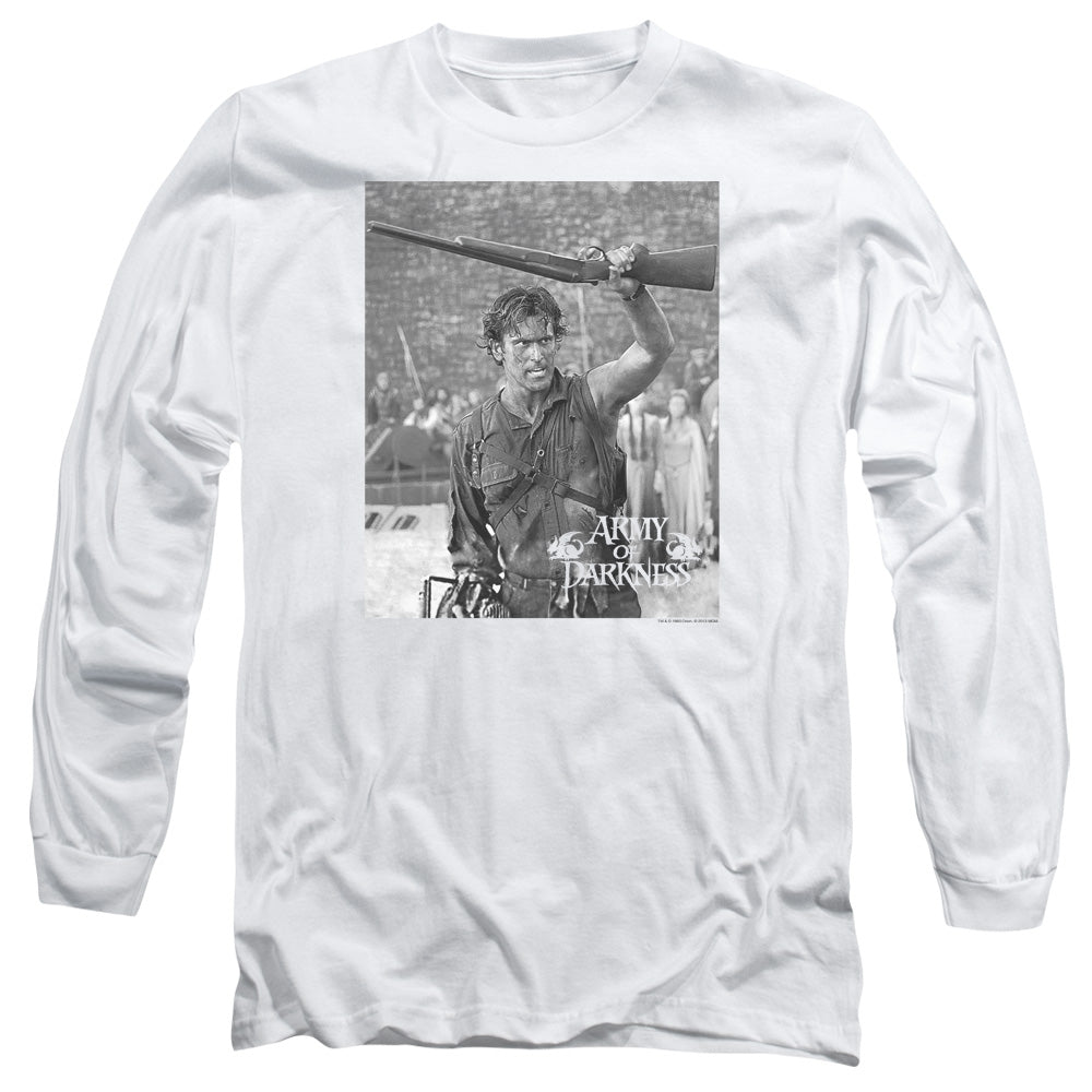 Army Of Darkness Boom Mens Long Sleeve Shirt White