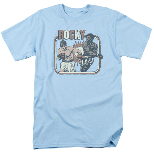 Rocky Big Fight Mens T Shirt Light Blue